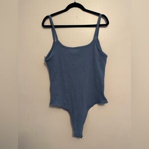 Fashion Nova Blue Ribbed bodysuit